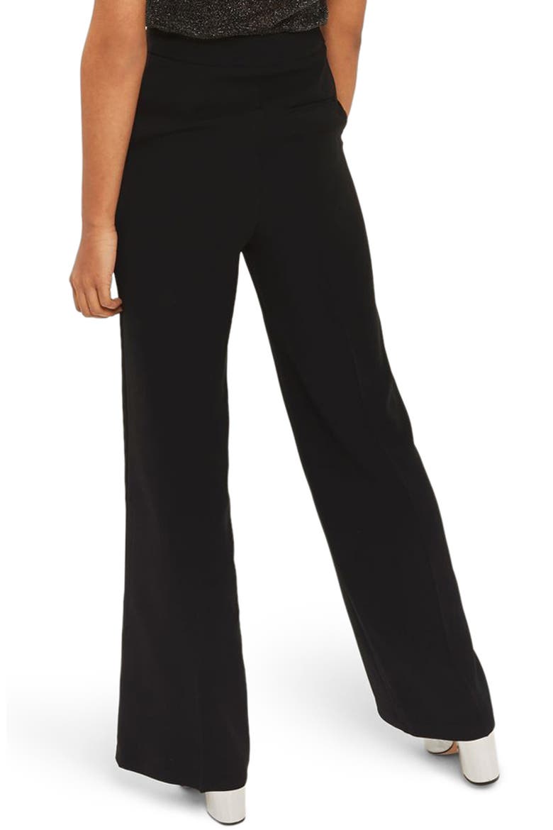 High Waist Wide Leg Trousers, Alternate, color, BLACK