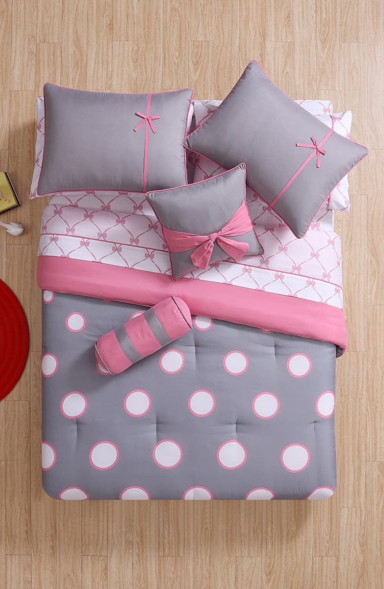 VCNY HOME Sophie Polka Dot Bed-in-a-Bag Comforter Set - Twin, Alternate, color, Pink