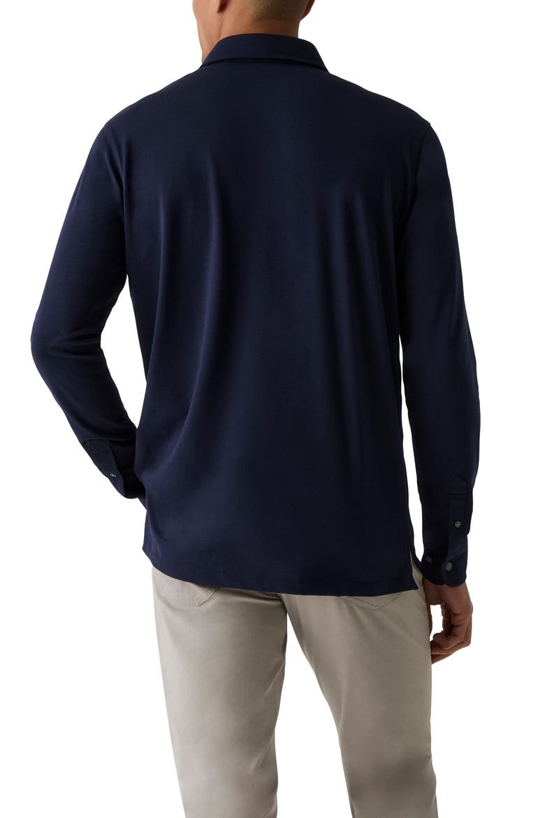 Omaha Brrr° Performance Long Sleeve Polo, Alternate, color, MALTESE BLUE