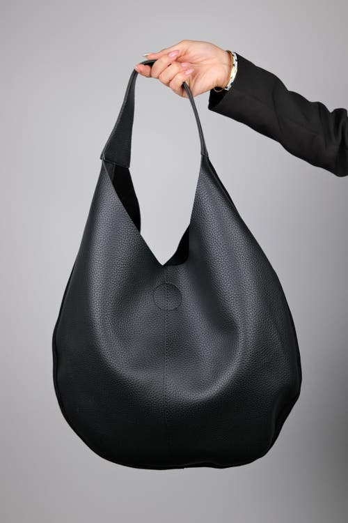 Forever & Always Shoes Puja Leather Shoulder Bag In Black