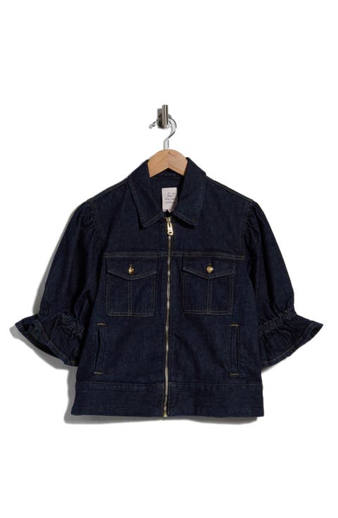 Holly Elbow Sleeve Zip Denim Jacket