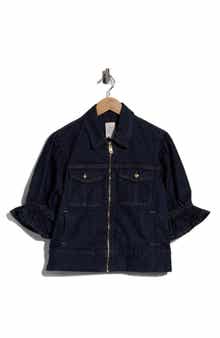 Holly Elbow Sleeve Zip Denim Jacket