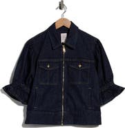 Cinq à Sept Holly Elbow Sleeve Zip Denim Jacket