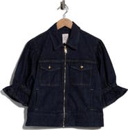 Cinq à Sept Holly Elbow Sleeve Zip Denim Jacket