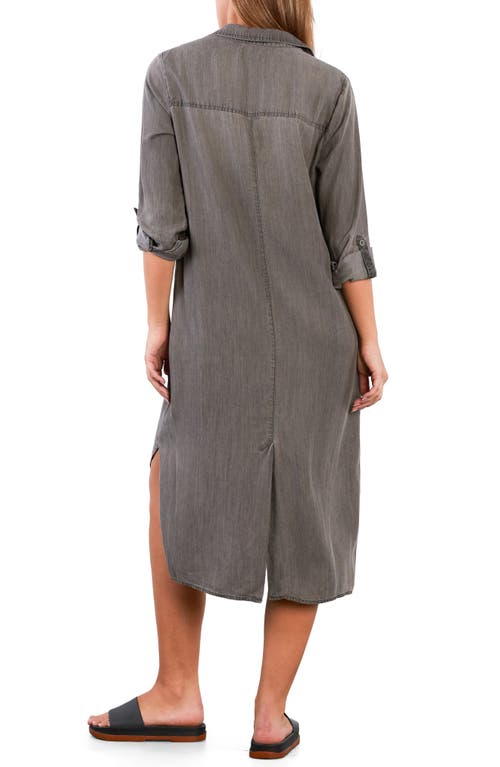 Wash Lab Denim Chill Out Shirtdress In Gray