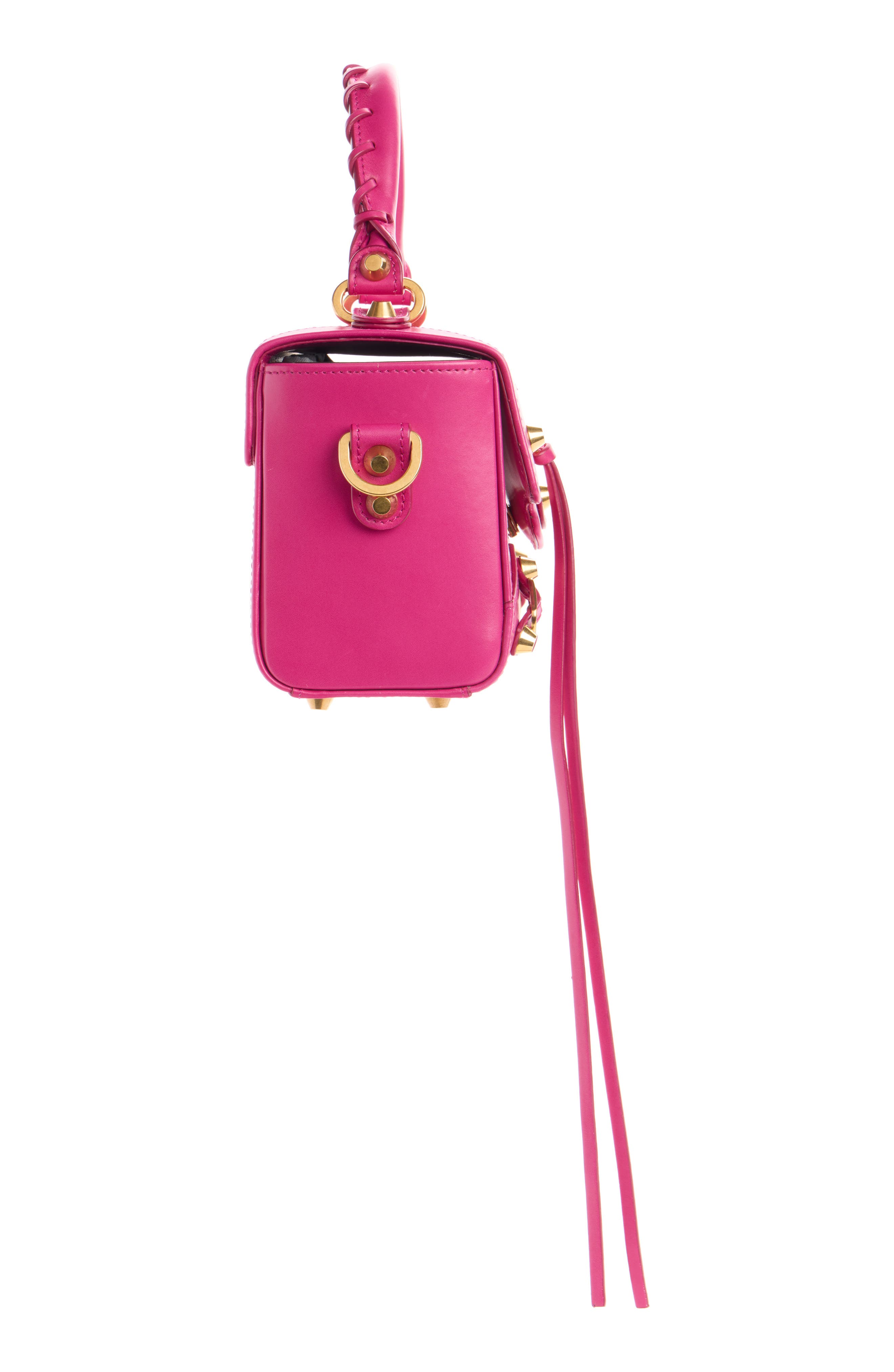 Le City Sleek Box Leather Satchel, Alternate, color, 5923 HOT PINK/ MOKA