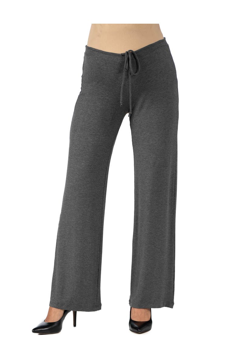 24seven Comfort Apparel Maternity Drawstring Lounge Pants, Main, color, Smoke