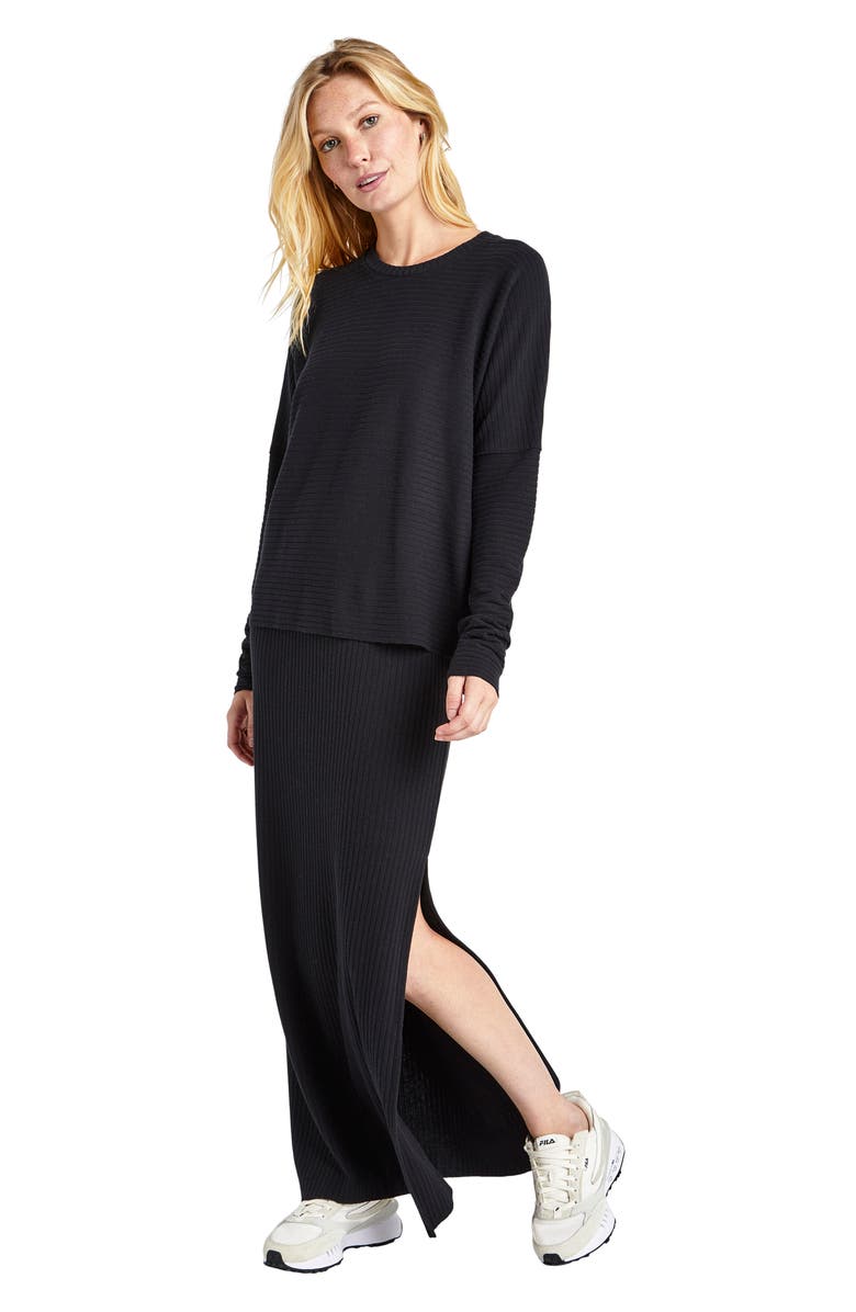 Splendid London Rib Maxi Skirt, Alternate, color, 