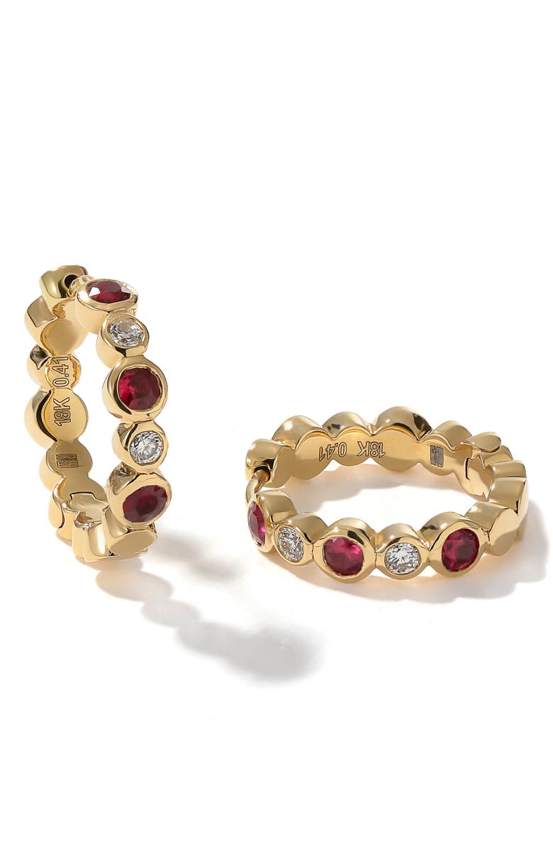 Mark Henry Bubbly Mini Hoop Earrings, Alternate, color, Ruby