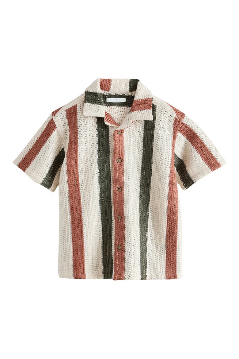 Kids' Textured Stripe Camp Shirt, Main, color, PRINT