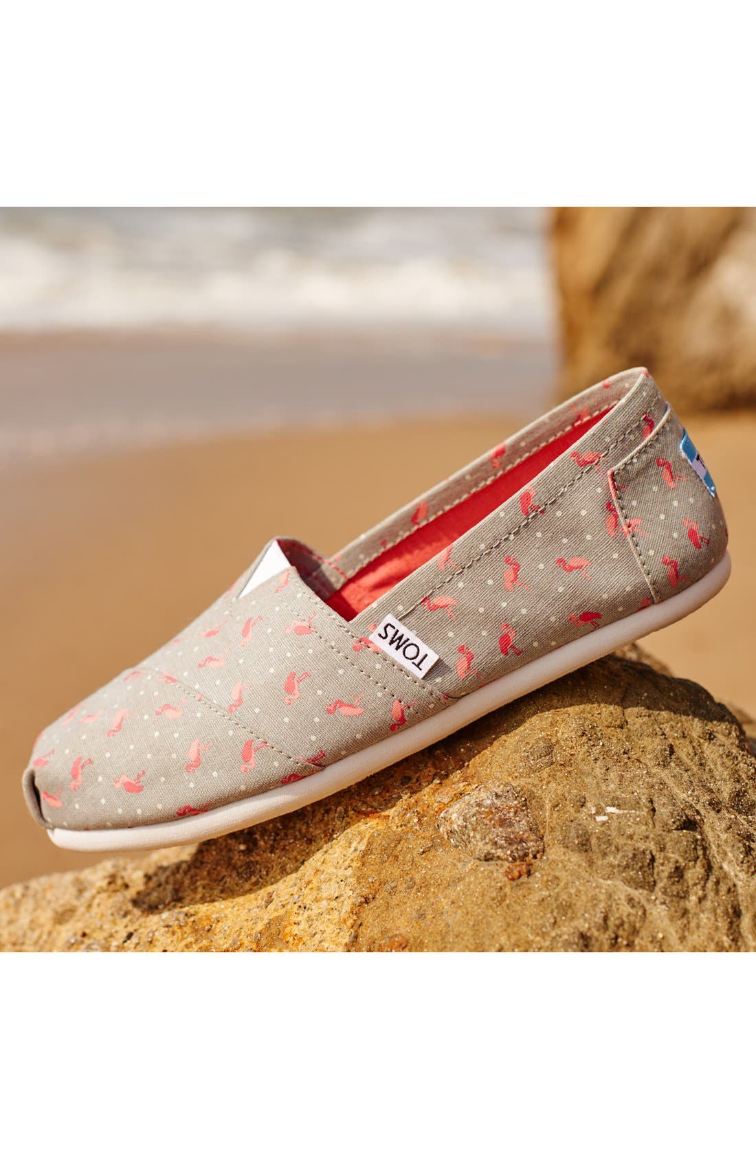 TOMS 'Classic - Flamingo' Alpargata Slip-On, Alternate, color, 