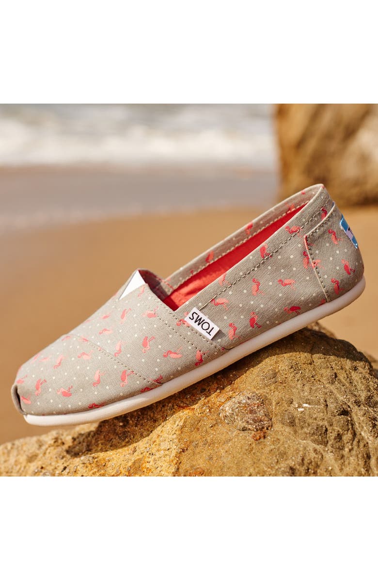 TOMS 'Classic - Flamingo' Alpargata Slip-On, Alternate, color,