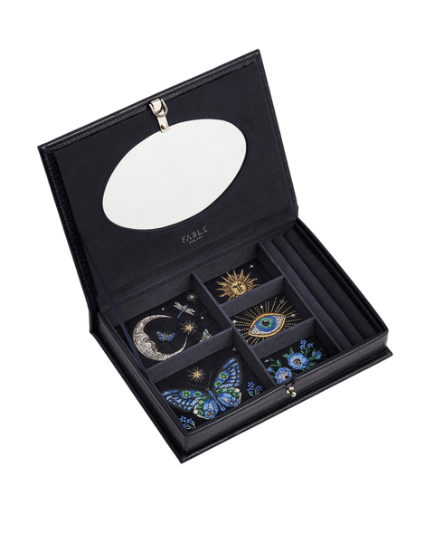 Night Sky Embroidered Large Croc Jewelry Box