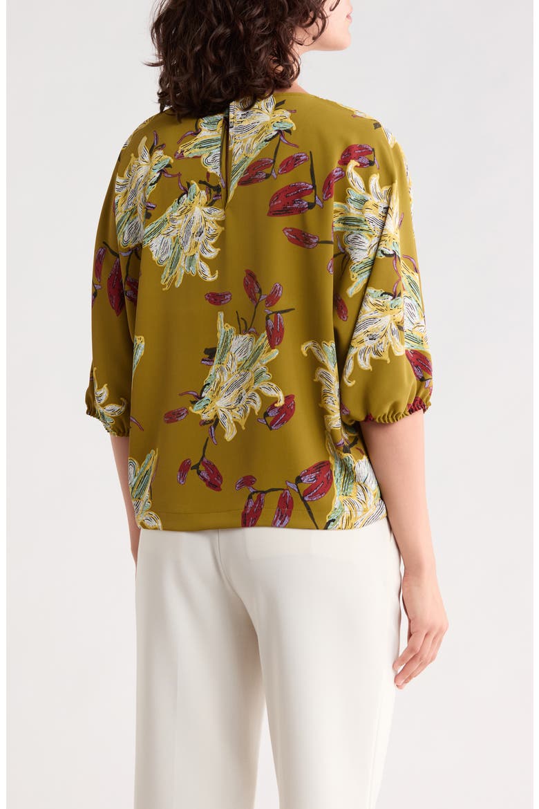 Printed Satin Top, Alternate, color, CUMIN FLORAL