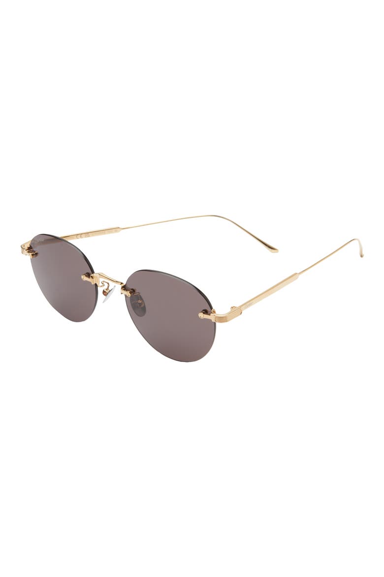 52mm Round Sunglasses, Alternate, color, GOLD