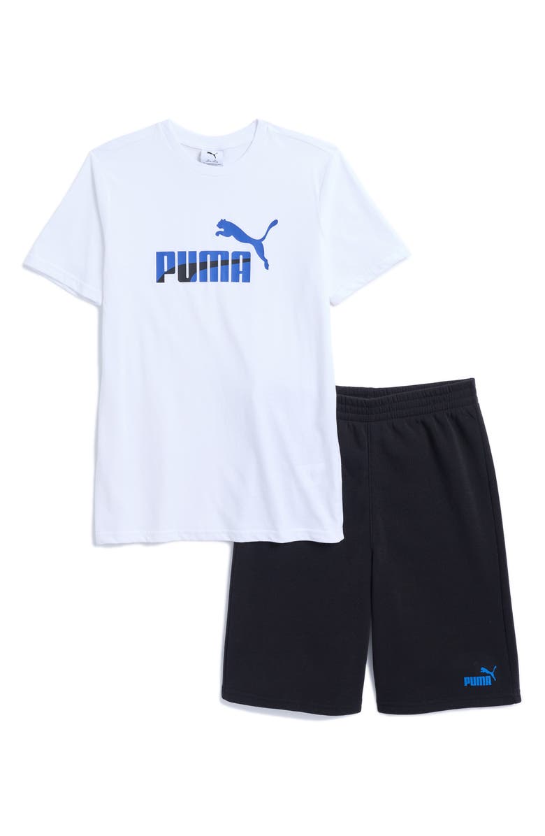 PUMA Kids' Logo Graphic T-Shirt & Shorts Set, Main, color, 