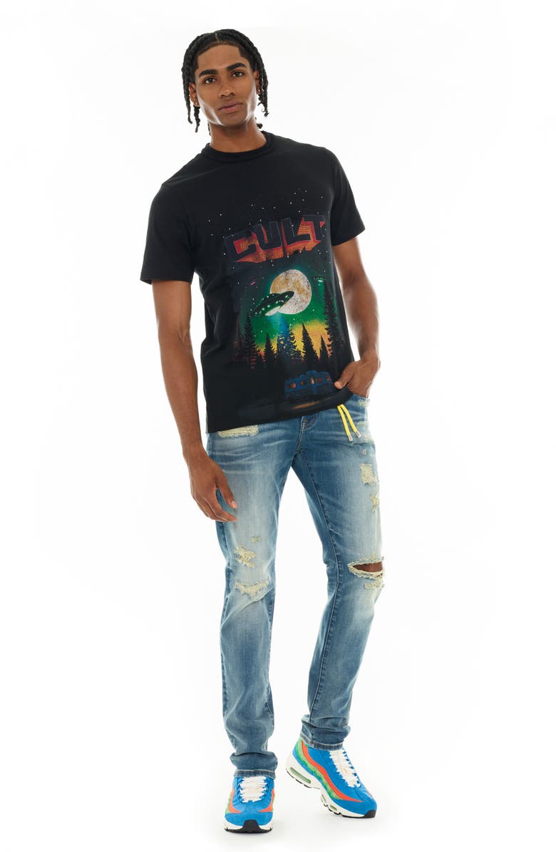 Cult of Individuality Aliens Oversize Graphic T-Shirt, Alternate, color, Black