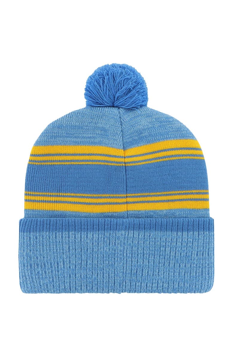 '47 Men's '47 Powder Blue Los Angeles Chargers Fadeout Cuffed Knit Hat with Pom, Alternate, color, Powder Blue
