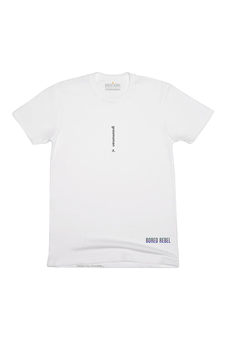 Groomsman Crewneck Graphic Undershirt, Alternate, color, WHITE