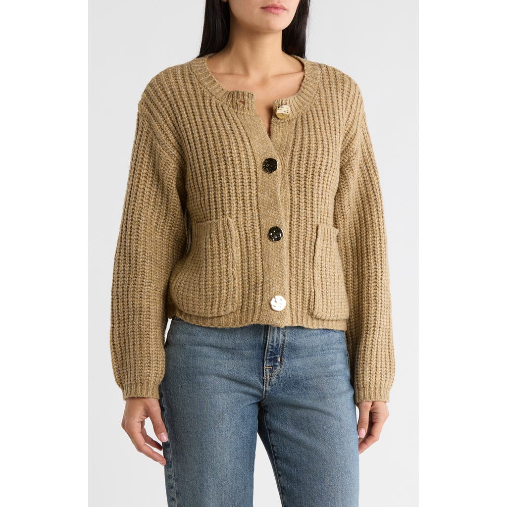 Vigoss Chunky Cozy Cardigan In Brown
