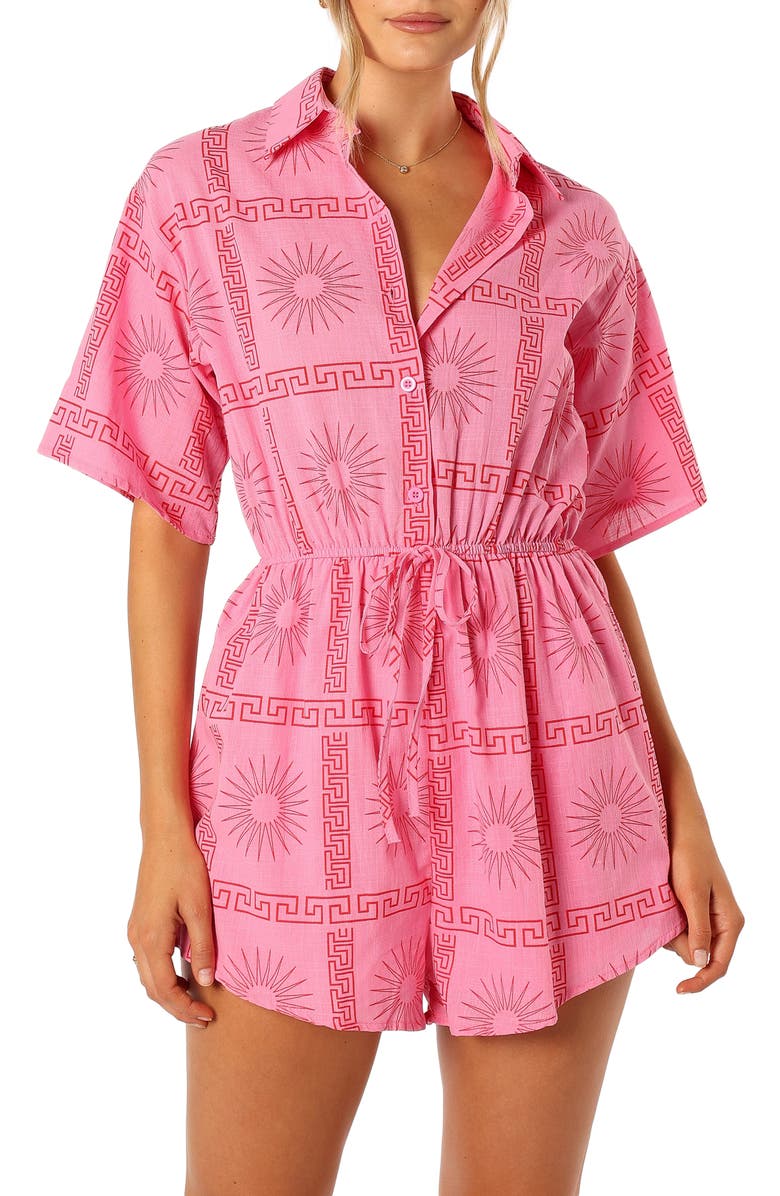 Petal & Pup Ilios Print Cotton Romper, Alternate, color, 