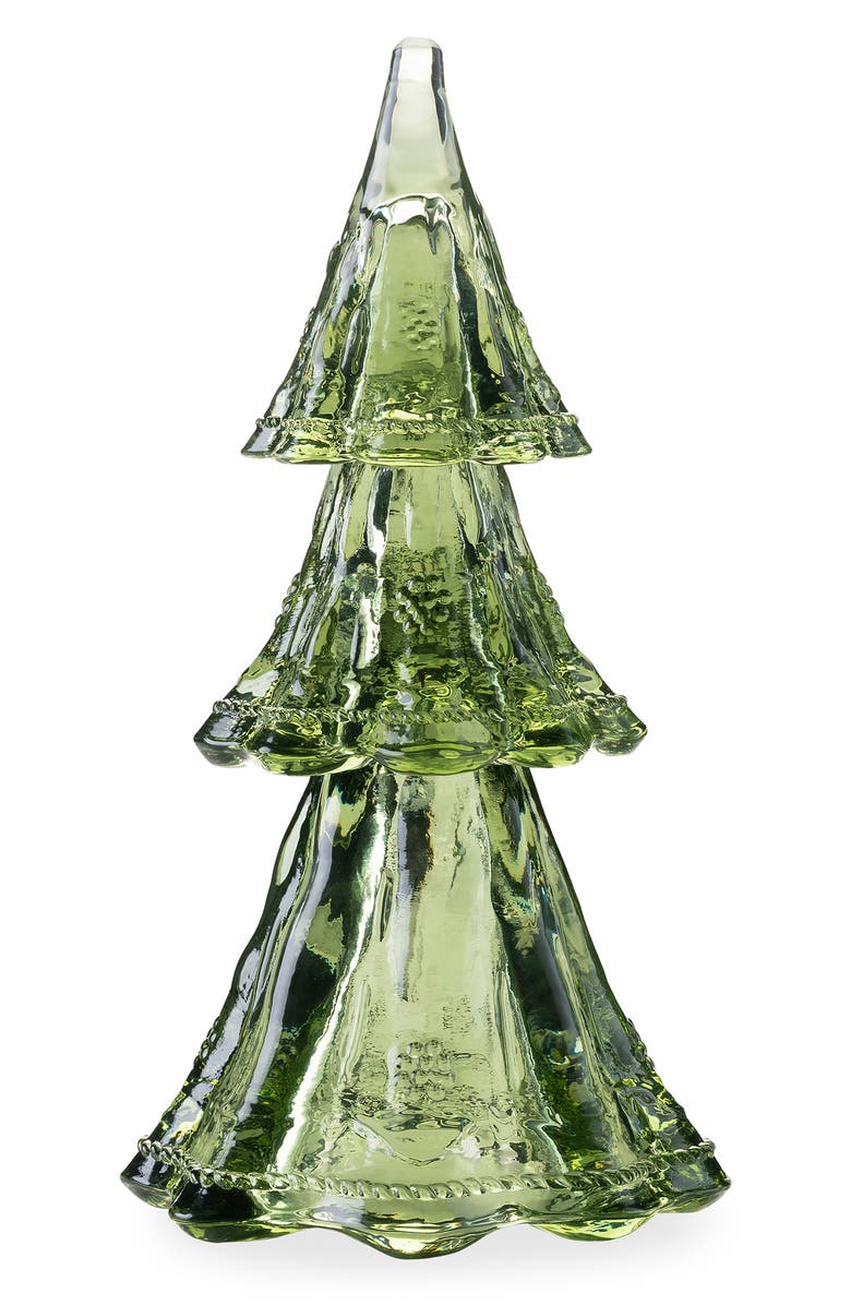 Juliska Berry & Thread Evergreen 10.5-Inch Stackable Glass Trees, Main, color, Evergreen