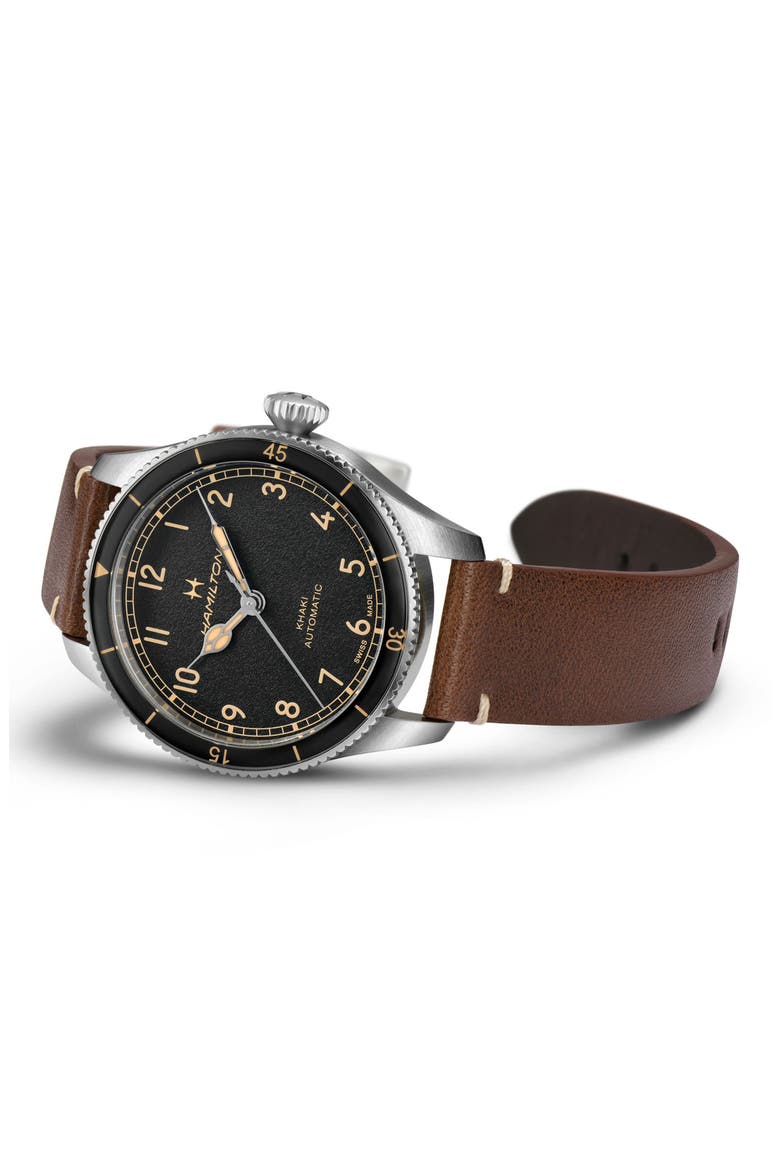 Khaki Aviation Pilot Pioneer Watch, 38mm, Alternate, color, BLACK