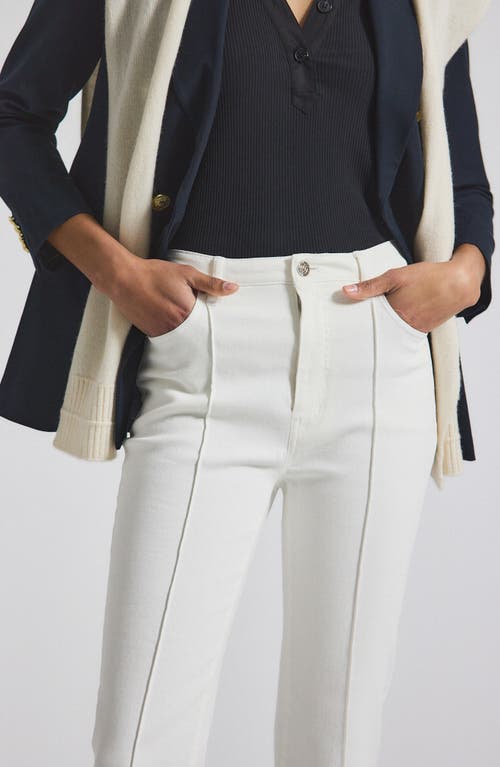 Derek Lam 10 Crosby Perce Pintuck Pleat Comfort Stretch Crop Jeans In White