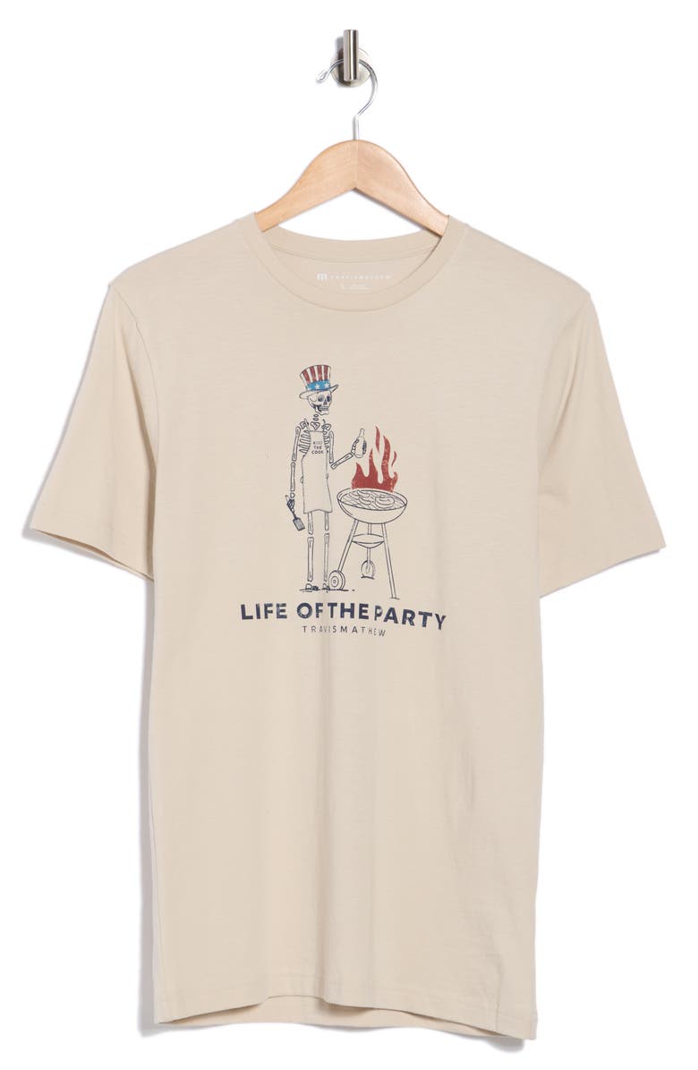 TravisMathew Grill & Thrill Cotton Graphic T-Shirt, Main, color, Italian Sand