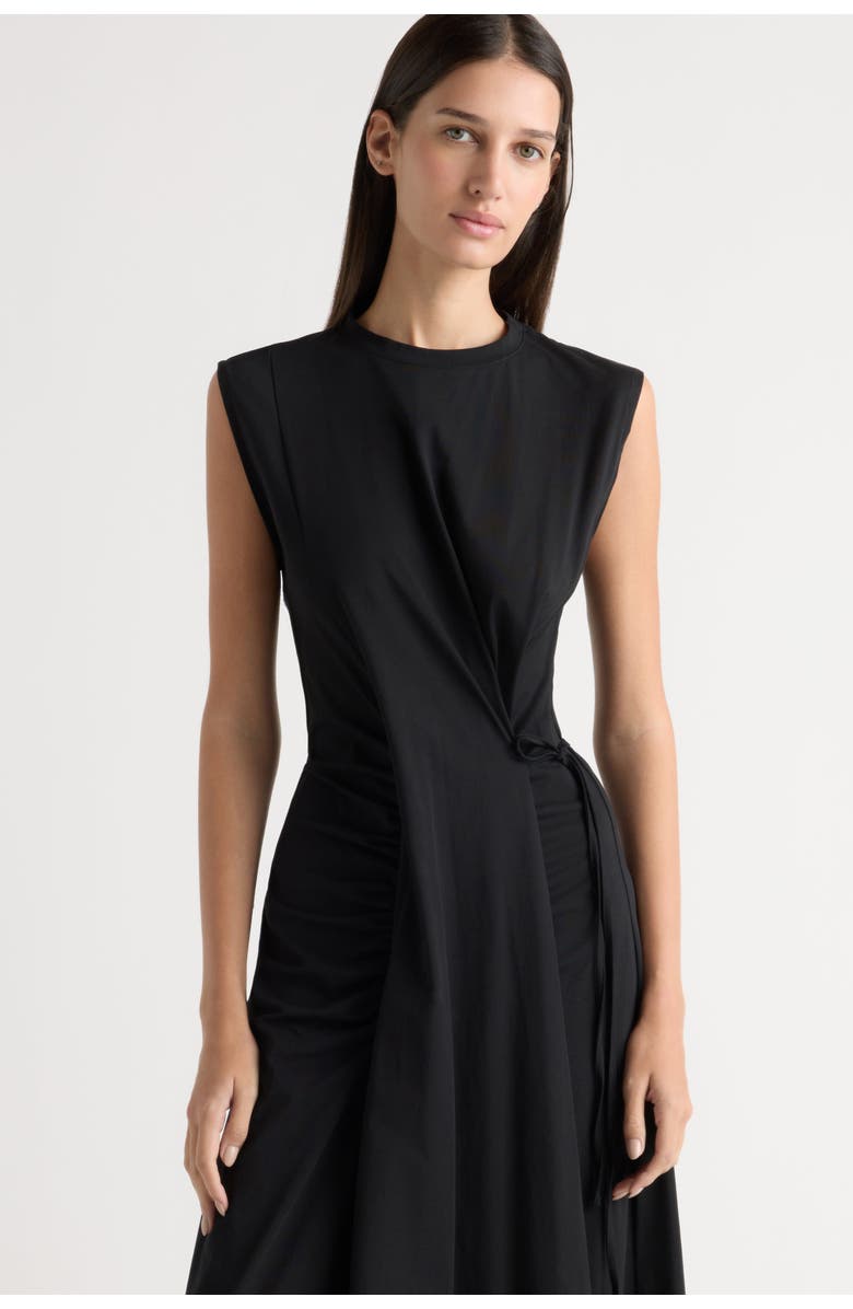Modern Citizen Agnes Twist-Drape Jersey Dress, Alternate, color, Black