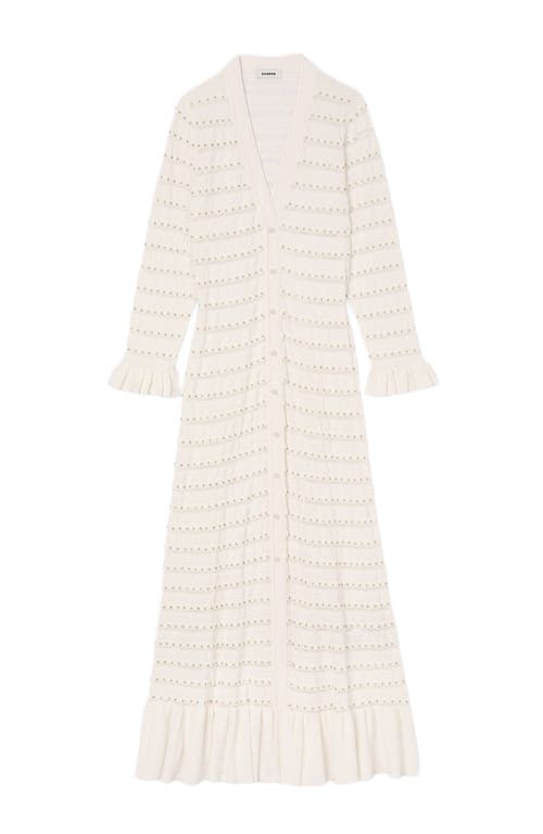 Sandro Beaded Maxi Dress In Ecru