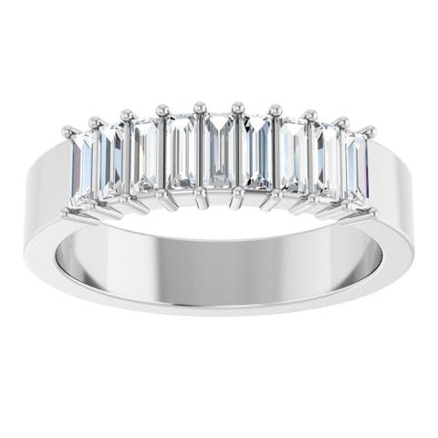 1/2 Ct Lab-grown Baguette Diamond Band In 14k Gold
