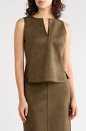 MAX STUDIO Sleeveless Faux Suede Top