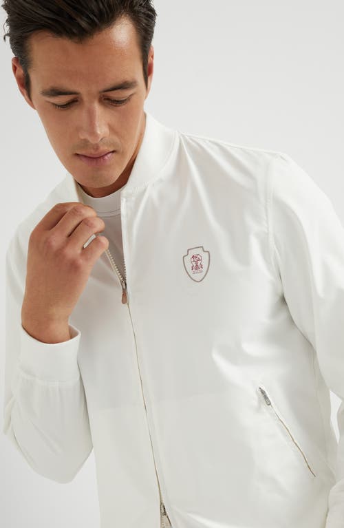 Brunello Cucinelli Nylon Sweatshirt With Logo And Zipper In Gray
