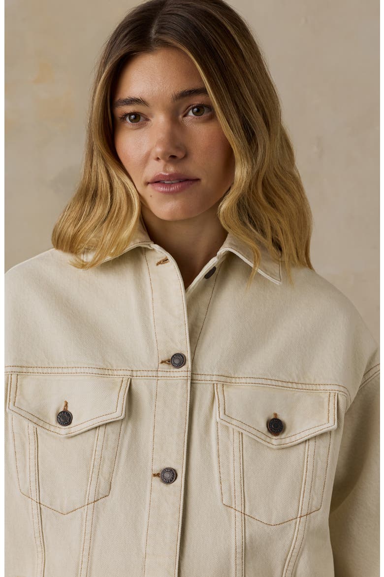 Driftwood Cotton Denim Jacket, Alternate, color, ALMOND MILK