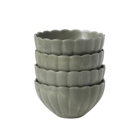 Bistro Fleur Stoneware Cereal Bowls Set