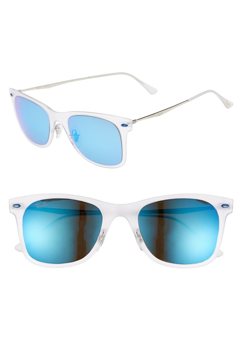 'TECH Light-Ray' 50mm Wayfarer Sunglasses, Main, color, SILVER/ BLUE/ GREEN MIRROR