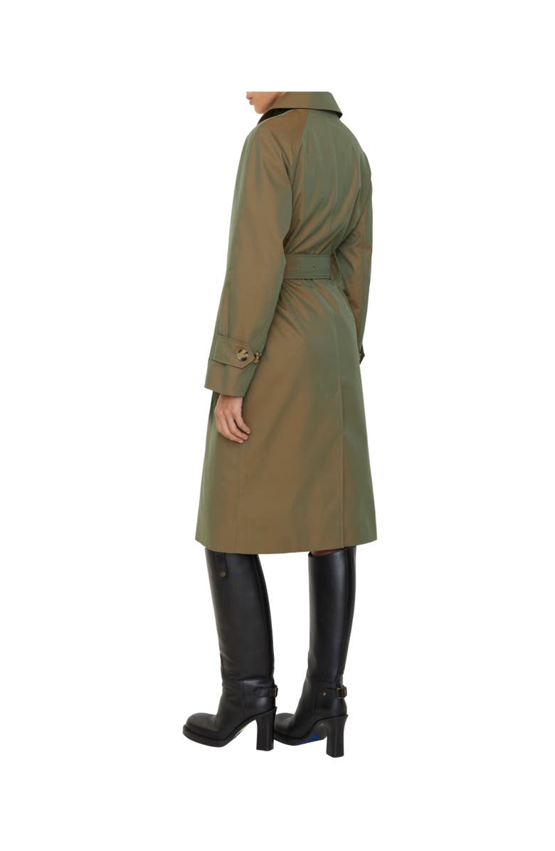 Burberry Long Gabardine Car Coat, Alternate, color, Bright Olive