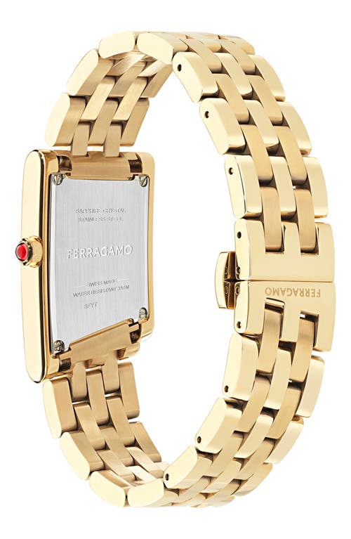Ferragamo Women's Swiss Asymetrique Diamond Accent Gold Ion Plated Bracelet Watch 22x36mm In Ip Yellow Gold