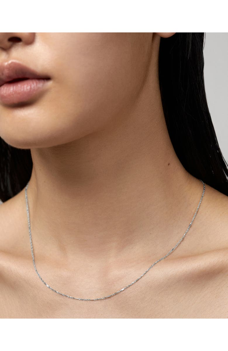 Monica Vinader Shimmer Chain Necklace, Alternate, color, 14Kt Solid White Gold