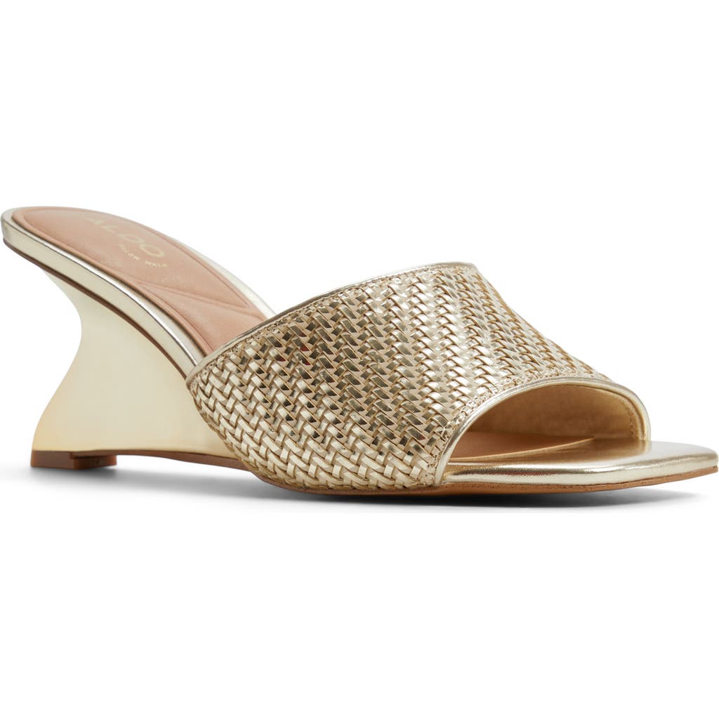Shop Aldo Fiala Wedge Sandal In Gold