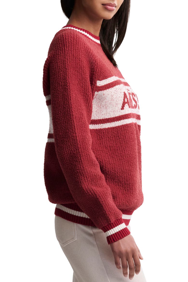 CozyChic® Aprés Ski Sweater, Alternate, color, CRIMSON-CREAM