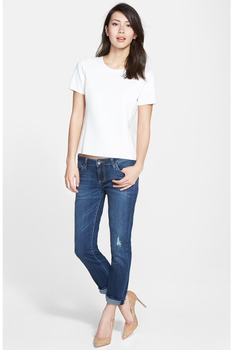 'Catherine' Distressed Boyfriend Jeans, Alternate, color, EXTENSIVE