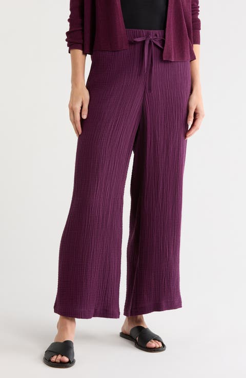 Wide Leg Organic Cotton Ankle Pants