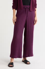 Eileen Fisher Wide Leg Organic Cotton Ankle Pants