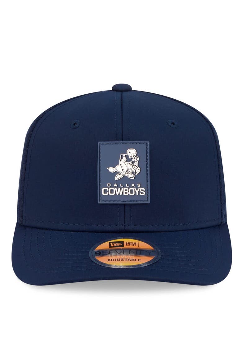 Men's New Era Navy Dallas Cowboys 2025 Sideline Throwback 9SEVENTY Trucker Adjustable Hat, Alternate, color, Navy