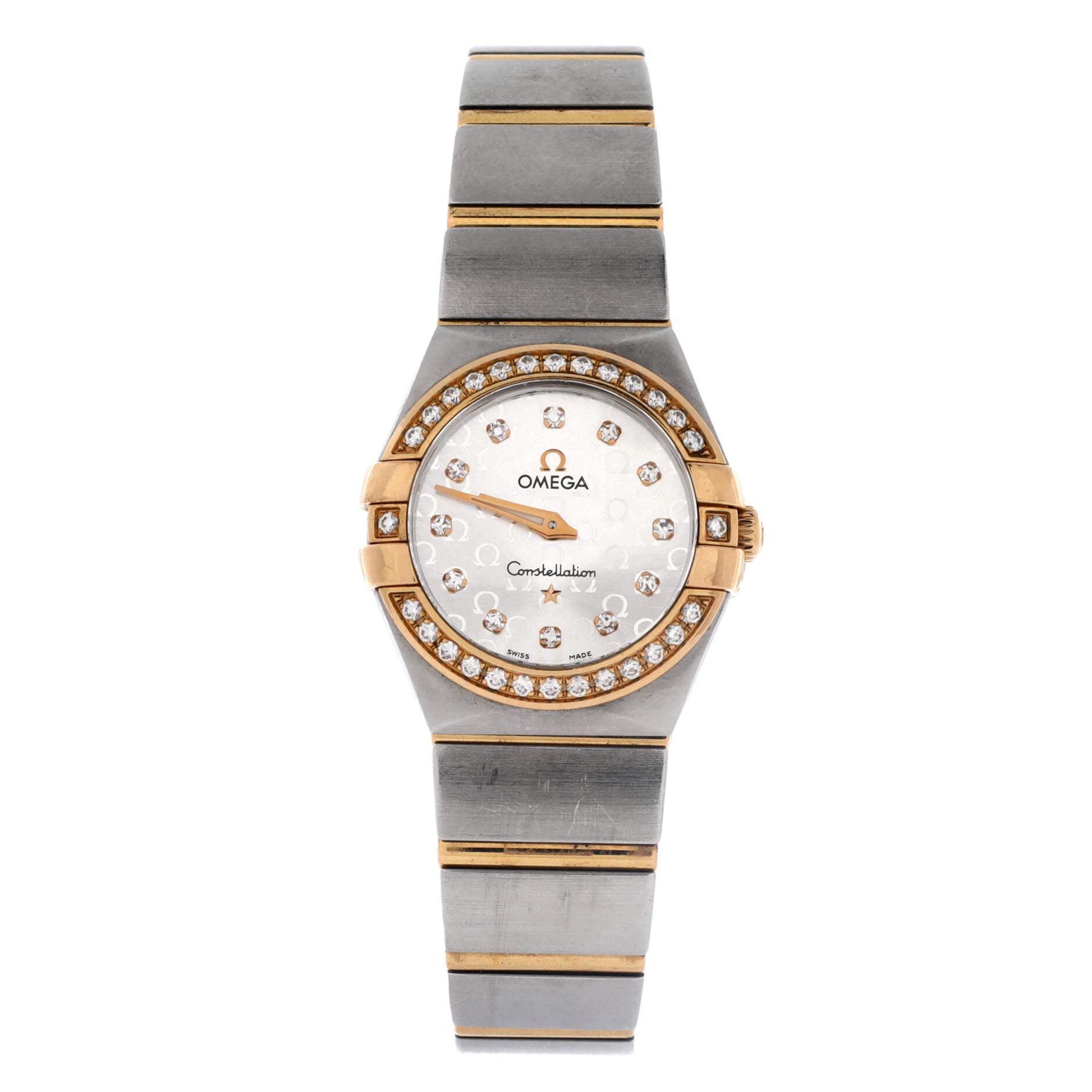Constellation Quartz Watch Stainless Steel and Rose Gold with Diamond Bezel and Markers 30, Main, color, Metallic Silver