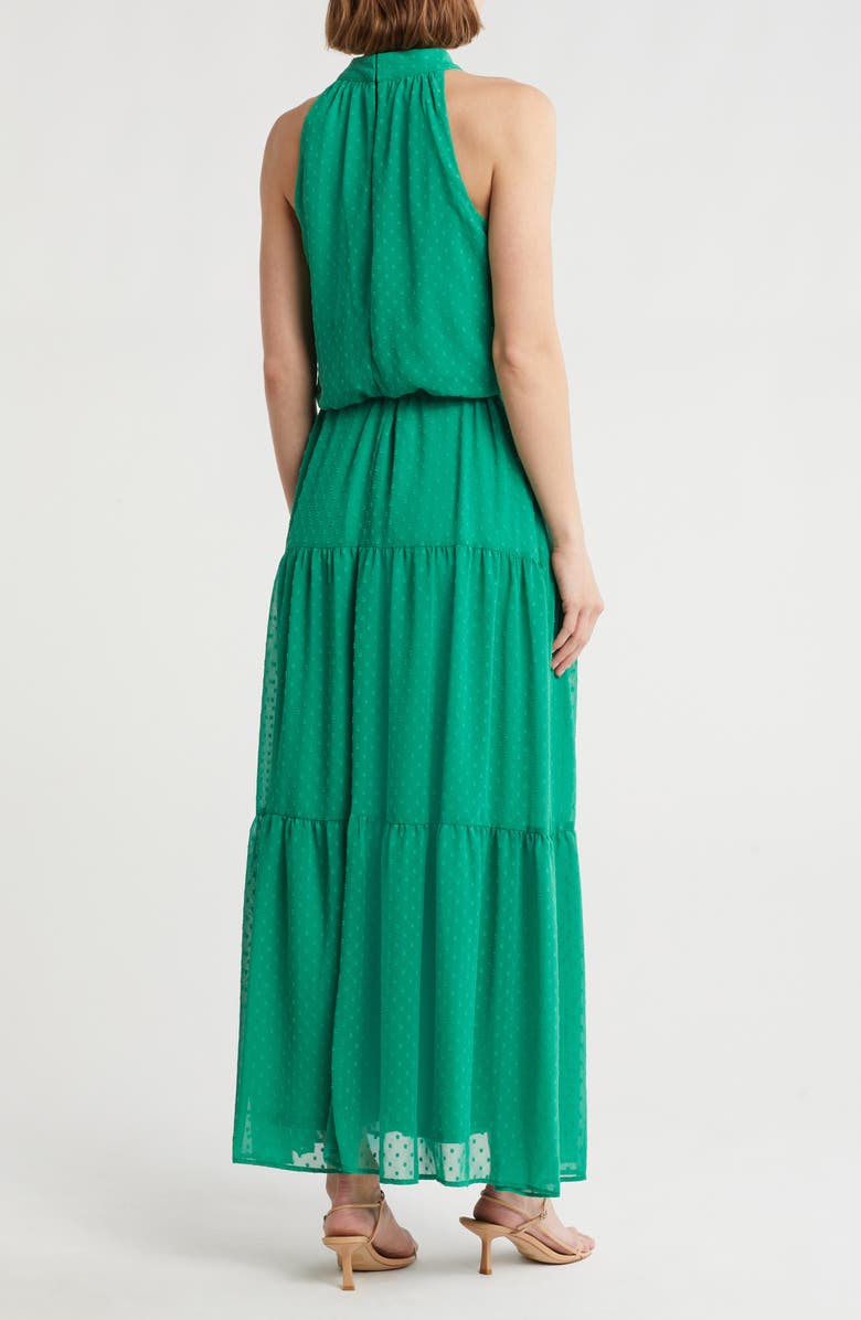 Donna Ricco Sleeveless Tiered Maxi Dress, Alternate, color, Green