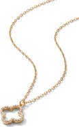 Argento Vivo Sterling Silver Cubic Zirconia Open Clover Pendant Necklace