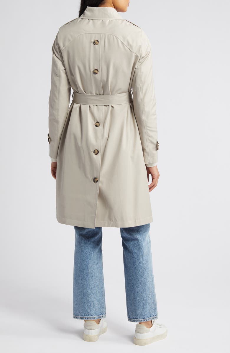 Via Spiga Water Repellent Back Button Trench Coat, Alternate, color, 